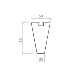 螺丝槽梯形方通 20W-50H-50D